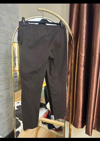 Kahverengi Kemerli Kadın Kumaş Pantolon - Görsel 5