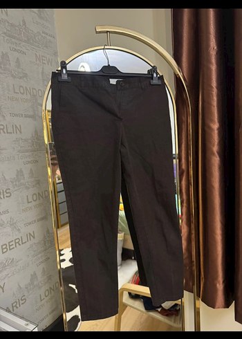 Kahverengi Kemerli Kadın Kumaş Pantolon - Görsel 3