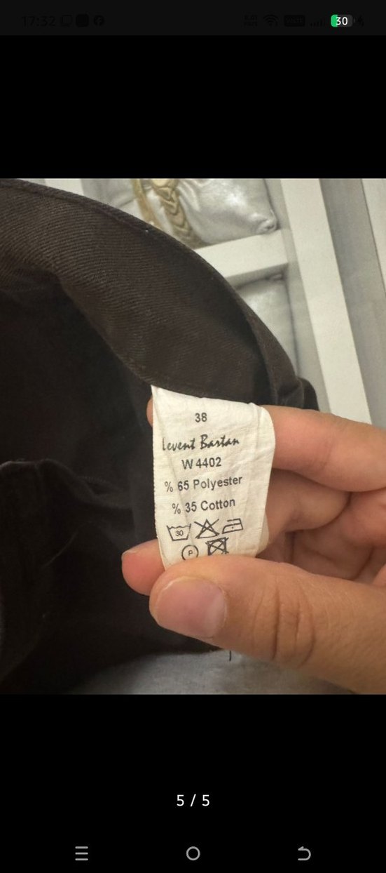 Kahverengi Kemerli Kadın Kumaş Pantolon - Görsel 2