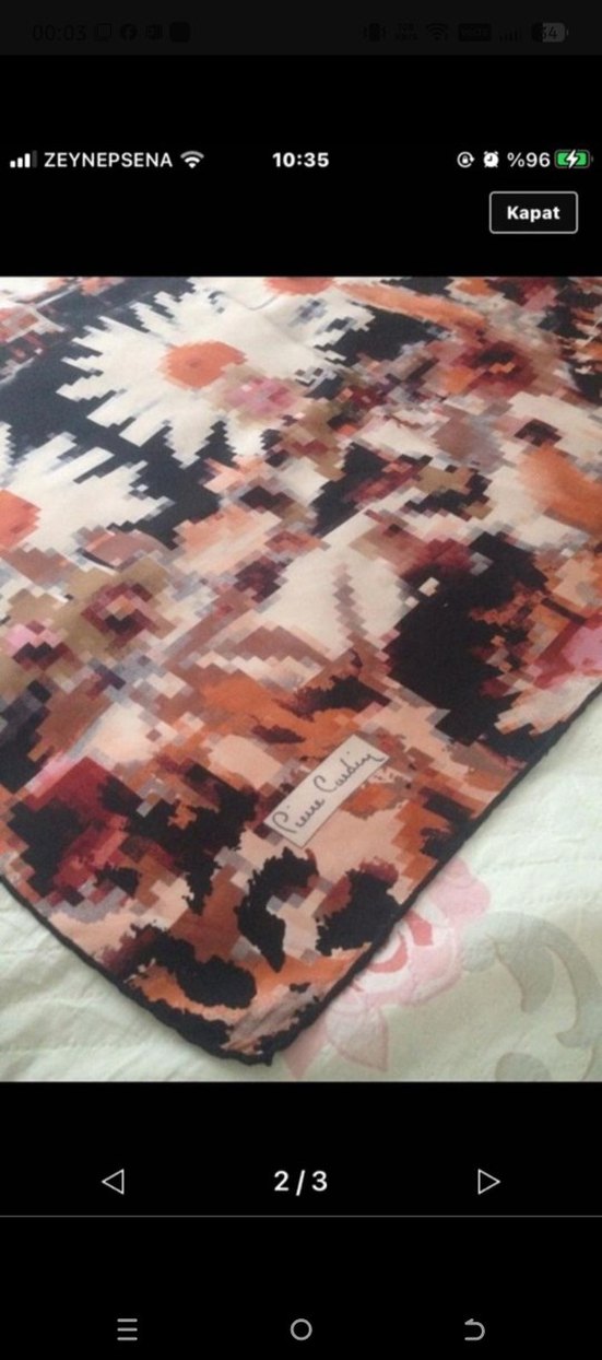 Pierre cardin Çiçek ve Paris Desenli Kadın eşarp - Görsel 2