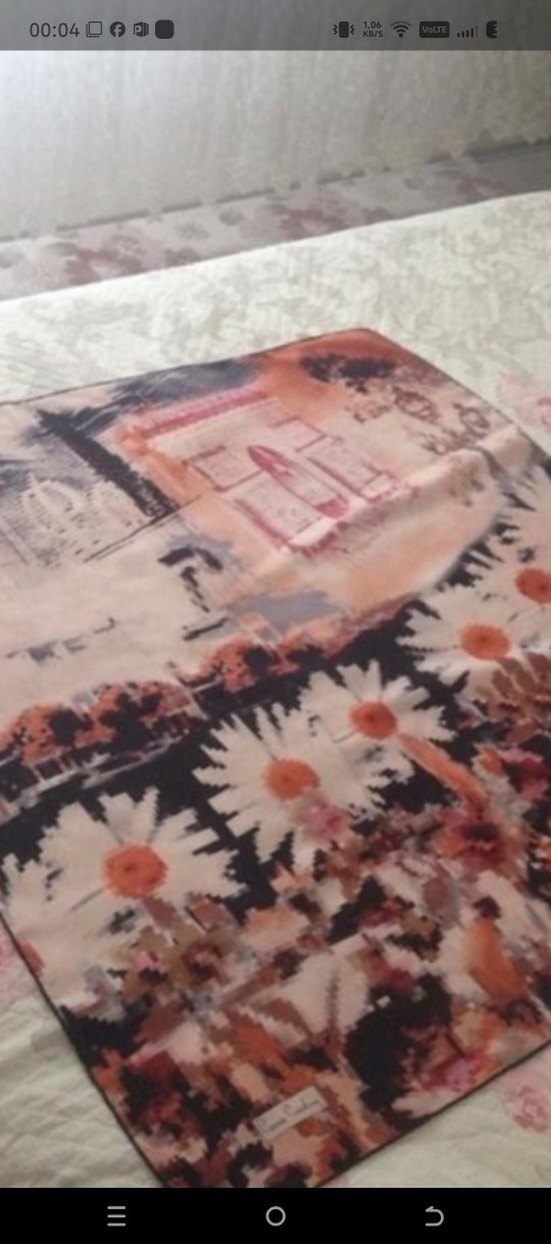 Pierre cardin Çiçek ve Paris Desenli Kadın eşarp - Görsel 5