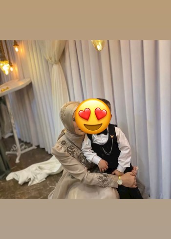 Uzun Kol İşlemeli Abiye Elbise - Görsel 2