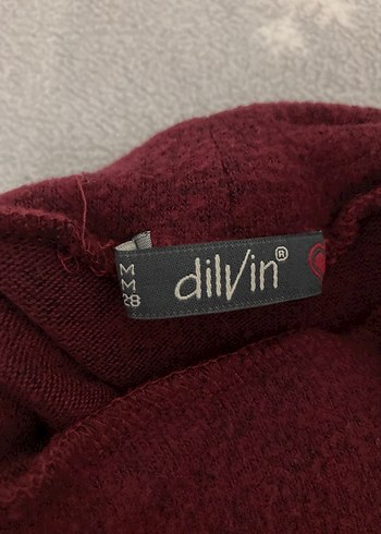 Bordo Yüksek Yakalı Kadın Triko Kazak - Görsel 4