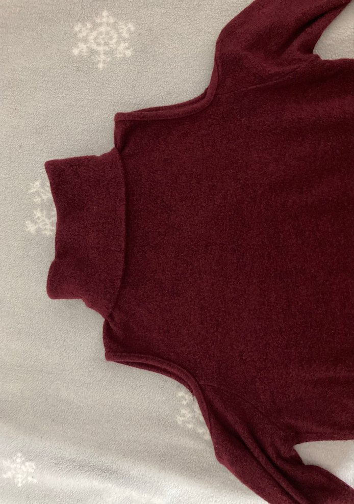 Bordo Yüksek Yakalı Kadın Triko Kazak - Görsel 5