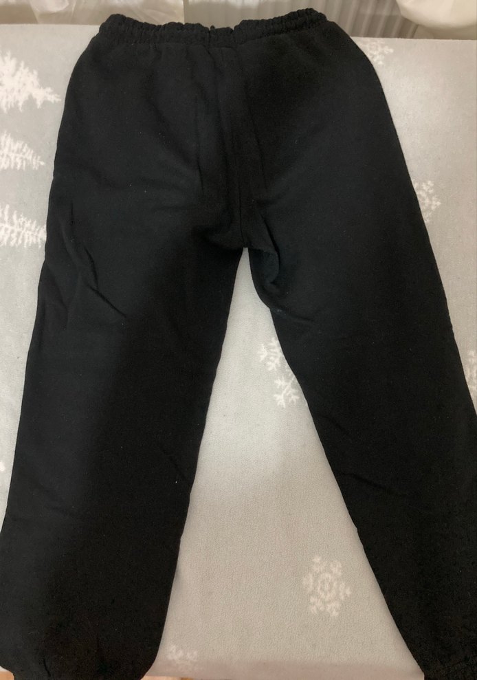 Siyah Kadın kalın bol eşofman - Görsel 2