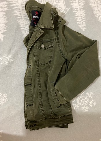 Vintage Yeşil Kadın Denim Ceket - Görsel 4