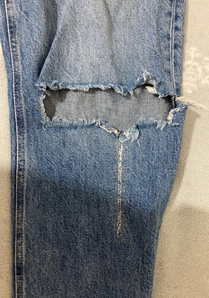 Düğmeli Mavi Kadın Midi Boy Denim Pantolon - Görsel 5