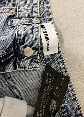 Gri Bol Kesim Midi Denim Kadın Jean - Görsel 3