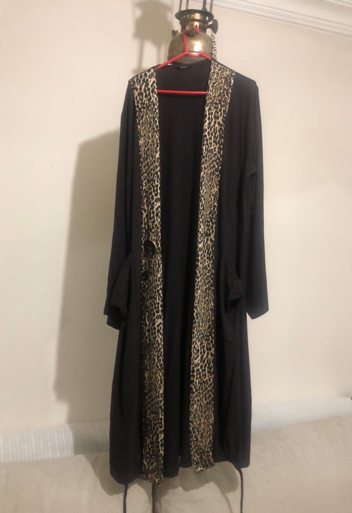 Kahverengi Yılan Desenli Uzun Kadın üst giyim - Görsel 2