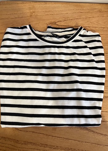 Çizgili Pamuklu Uzun Kollu Bluz - Görsel 2