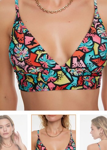 Çok Renkli Desenli Mini Bikini Takımı - Görsel 3
