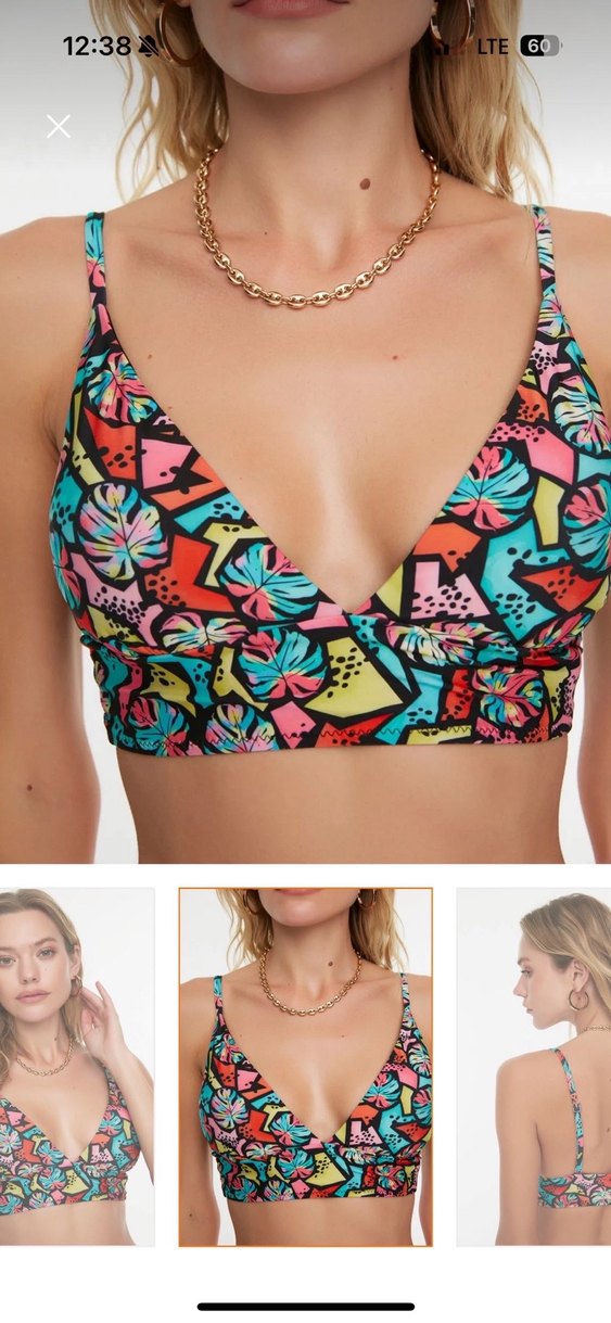 Çok Renkli Desenli Mini Bikini Takımı - Görsel 3