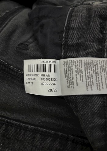 Siyah Milan Slim Tapered Kot Pantolon - Görsel 3