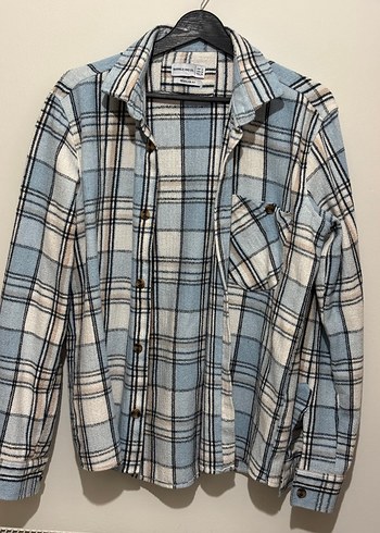 Düğmeli Mavi Kareli Erkek Oduncu Gömlek - Görsel 2