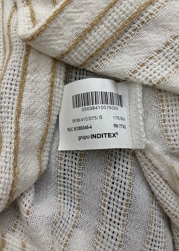 Bej Çizgili Keten Kısa Kollu Erkek Gömlek - Görsel 4