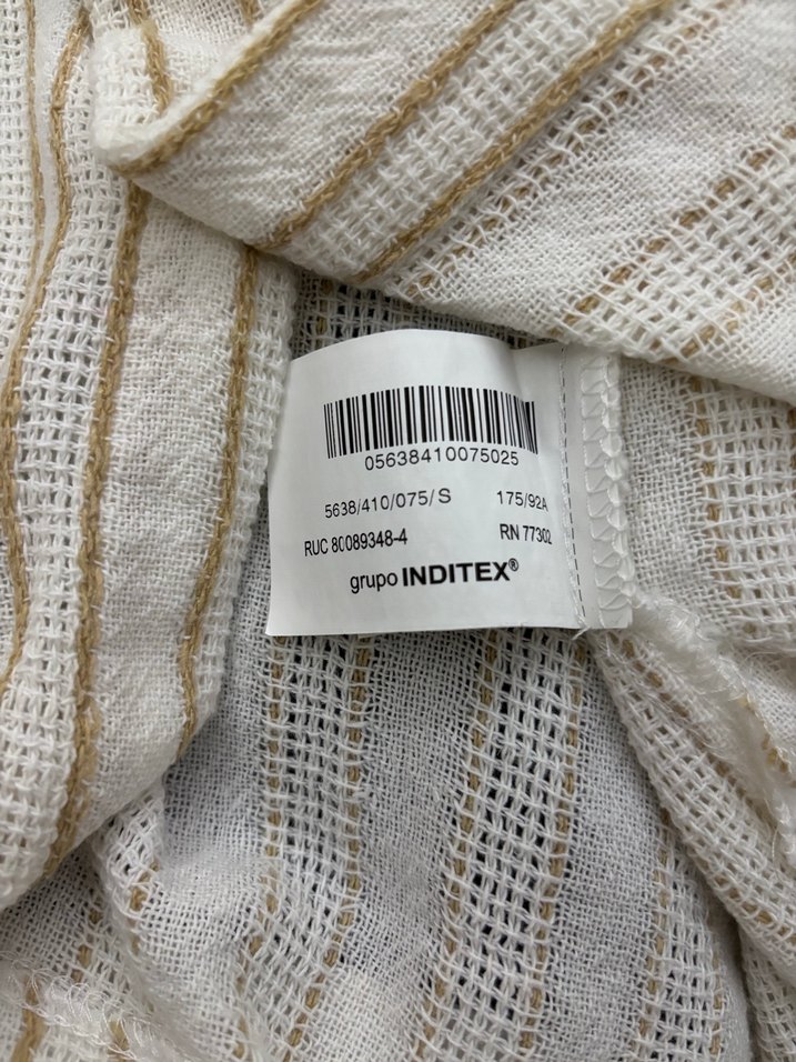 Bej Çizgili Keten Kısa Kollu Erkek Gömlek - Görsel 4