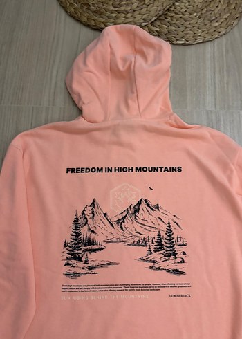 Pembe Kapüşonlu Baskılı Rahat Sweatshirt - Görsel 3