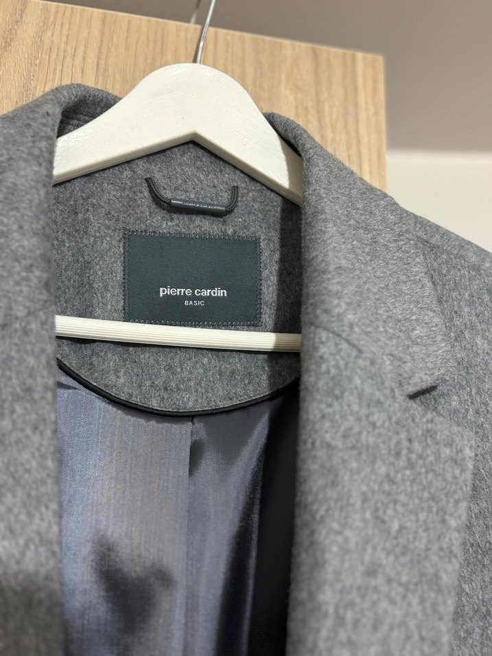 Pierre Cardin Gri Erkek Ekstra Slim Düz Kaban Shadi Kaban Kase - Görsel 4