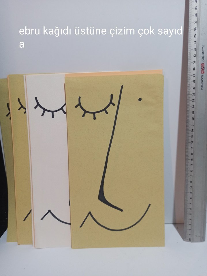 1 adet fiyatı Ebru , Gravür Kağıdı Üzerine Çizim - Görsel 4