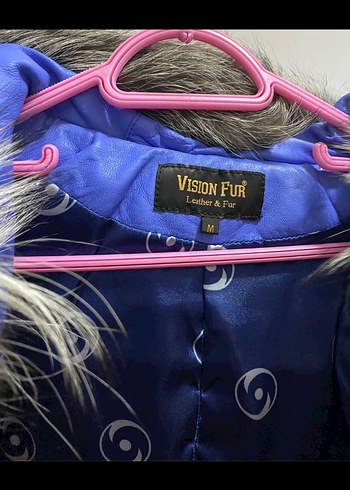 Kürk Detaylı Mavi Kadın Kışlık Mont - Görsel 4