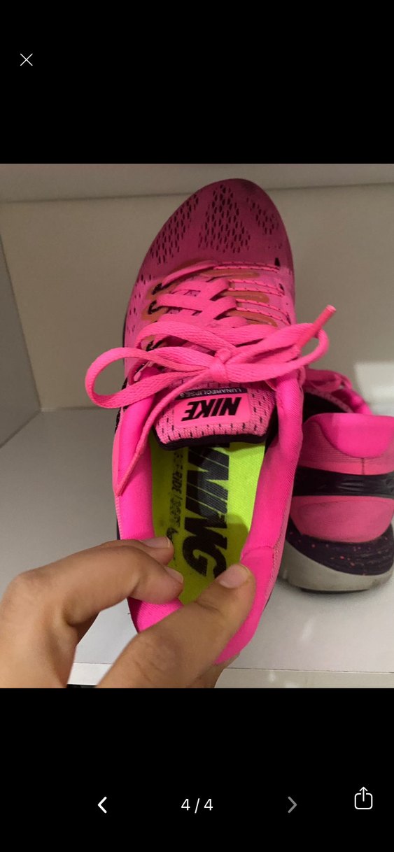 Pembe Bağcıklı Kadın Spor Ayakkabı - Görsel 3