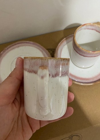 Porsace Pembe Pastel Kahve Fincanı Seti - Görsel 8