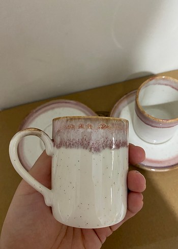 Porsace Pembe Pastel Kahve Fincanı Seti - Görsel 6