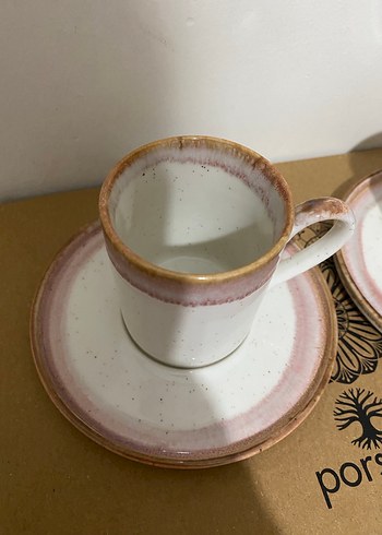 Porsace Pembe Pastel Kahve Fincanı Seti - Görsel 2