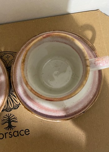 Porsace Pembe Pastel Kahve Fincanı Seti - Görsel 3