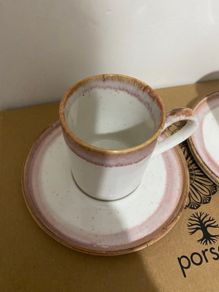 Porsace Pembe Pastel Kahve Fincanı Seti - Görsel 2