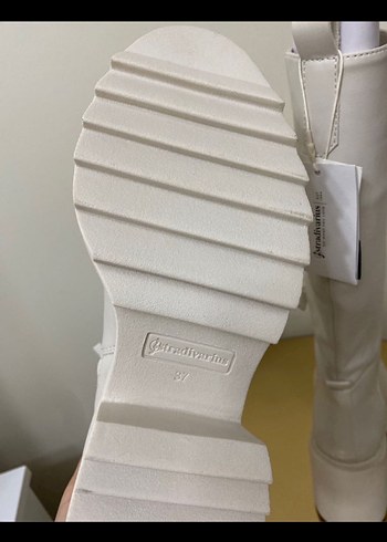 Beyaz Deri Dizüstü Kadın Botu - Görsel 3