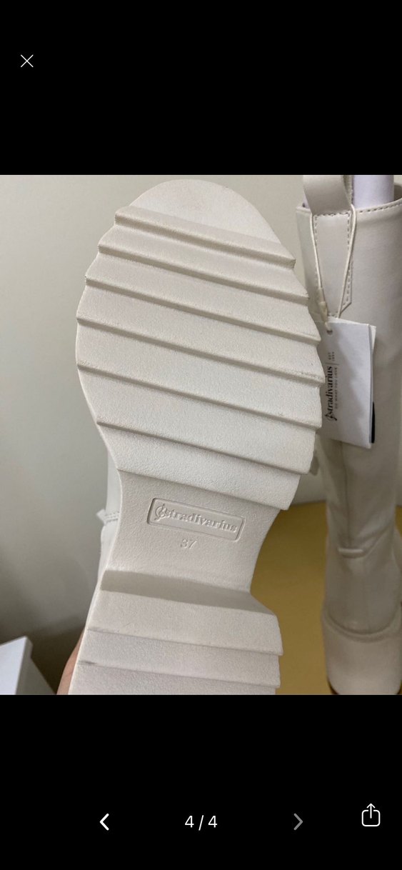 Beyaz Deri Dizüstü Kadın Botu - Görsel 3