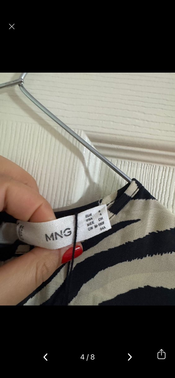 Zebra Desenli Uzun Kollu Mini Elbise - Görsel 3