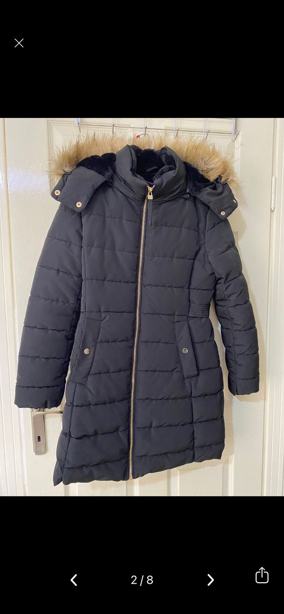 Siyah Kürklü Kadın Kışlık Mont - Görsel 2