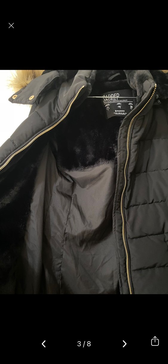 Siyah Kürklü Kadın Kışlık Mont - Görsel 3