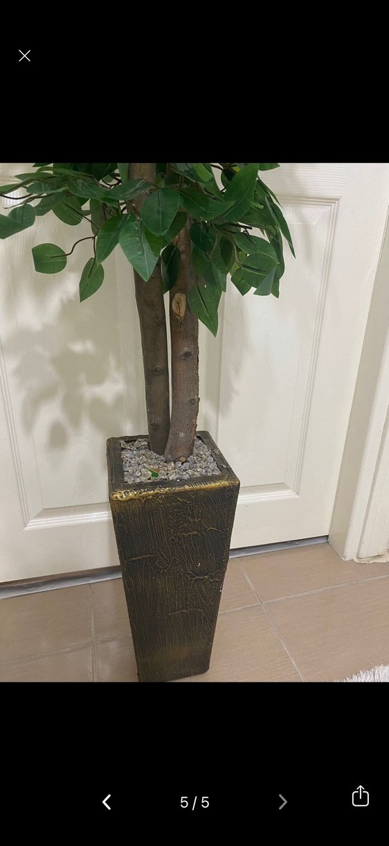 Koyu Yeşil Saksılı Dekoratif Yapay Ağaç - Görsel 3