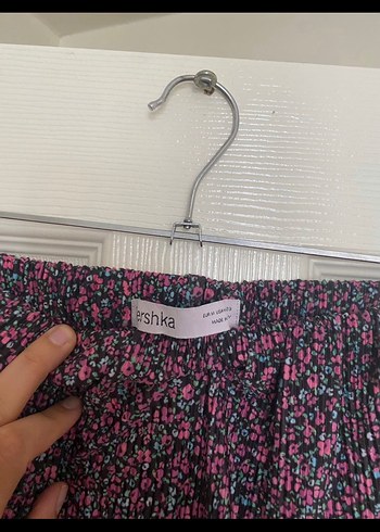 Mor Piliseli Salaş Midi Kadın Pantolon - Görsel 2