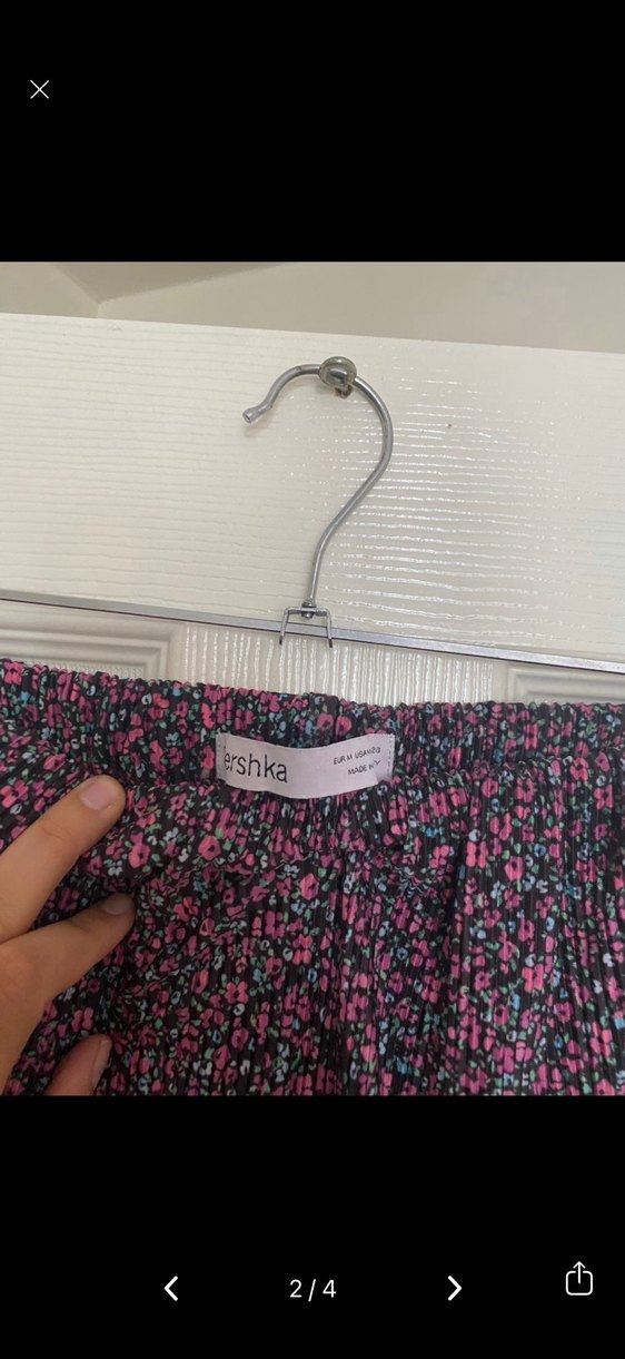 Mor Piliseli Salaş Midi Kadın Pantolon - Görsel 2