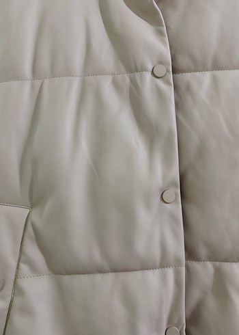 Düğmeli Bej Kadın Yelek - Görsel 2