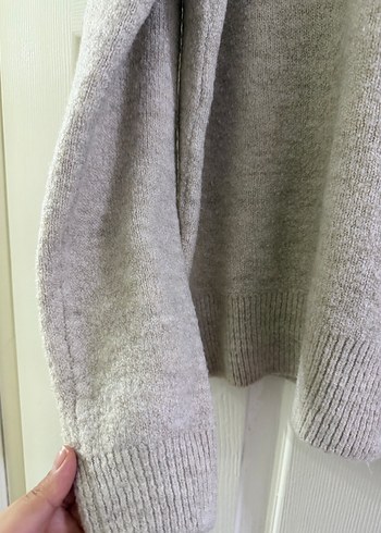 Bej Kadın Triko Kazak, Yuvarlak Yaka, Rahat Kesim - Görsel 4