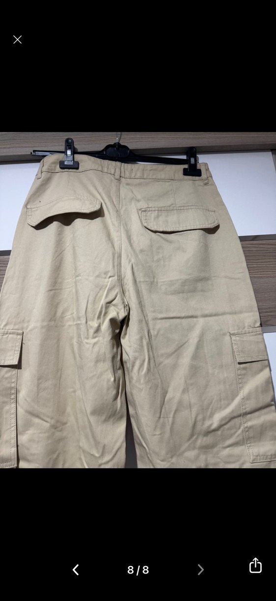 Bej Kadın Boyfriend Pantolon Midi Boy - Görsel 3