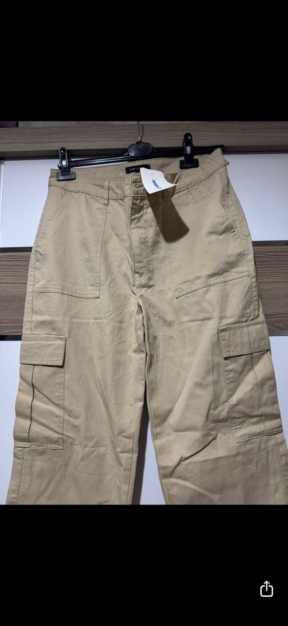 Bej Kadın Boyfriend Pantolon Midi Boy - Görsel 2