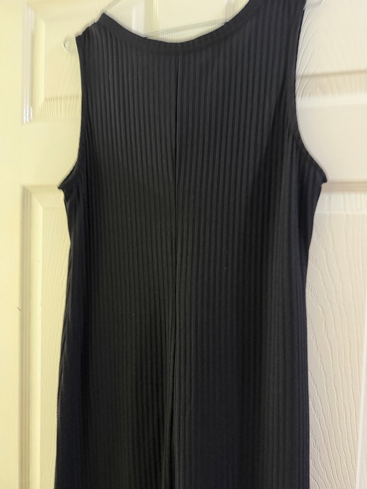 V Yaka Siyah Uzun  Elbise - Görsel 3