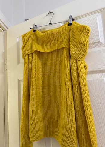 Düşük omuZ Oversize Triko Kazak - Görsel 3