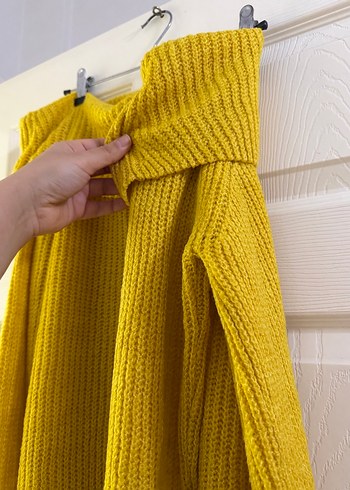 Düşük omuZ Oversize Triko Kazak - Görsel 4