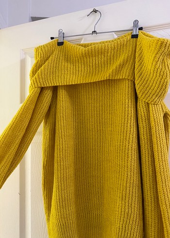 Düşük omuZ Oversize Triko Kazak - Görsel 2