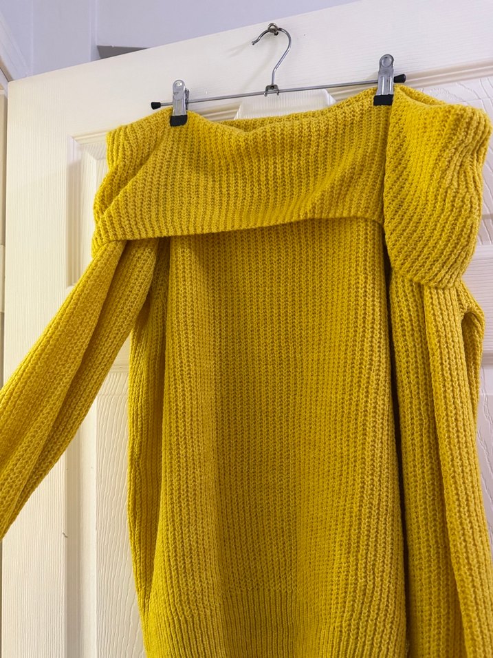 Düşük omuZ Oversize Triko Kazak - Görsel 2