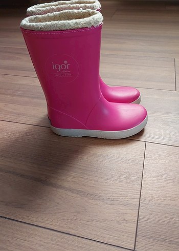 Pembe Kız Çocuk Kadife Astarlı Yağmur Çizmesi - Görsel 3