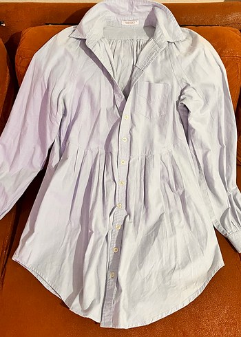 YARGICI uzun midi buz mavisi gömlek - Görsel 4