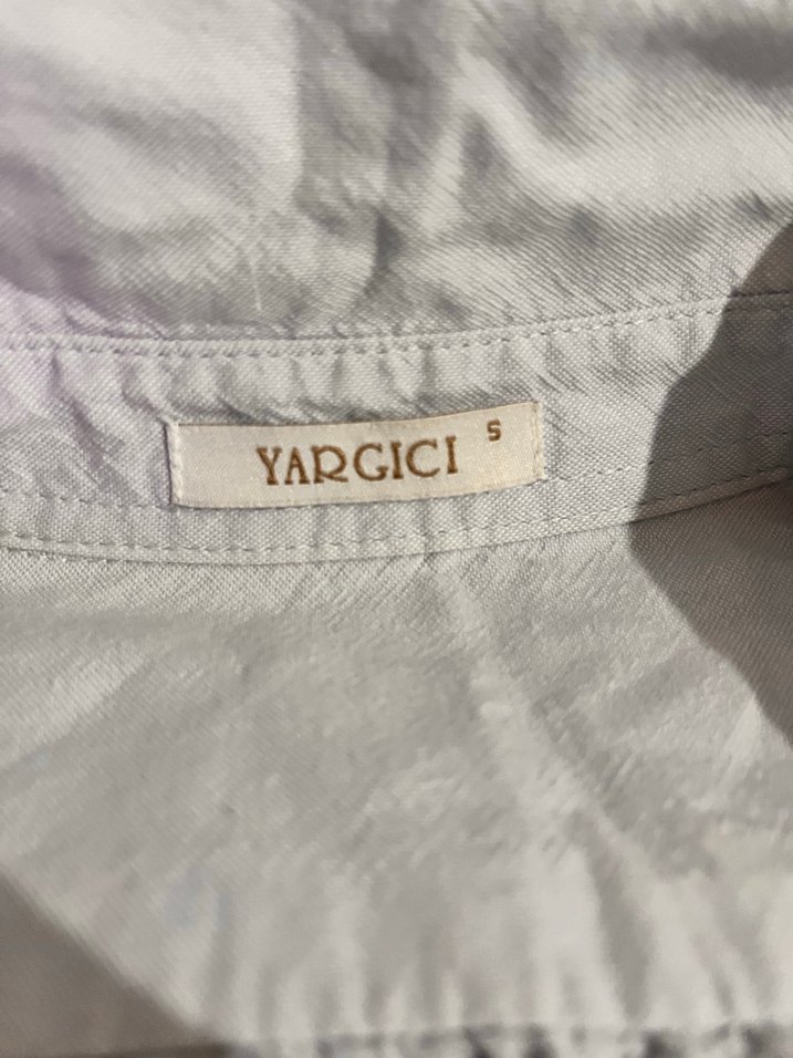 YARGICI uzun midi buz mavisi gömlek - Görsel 3